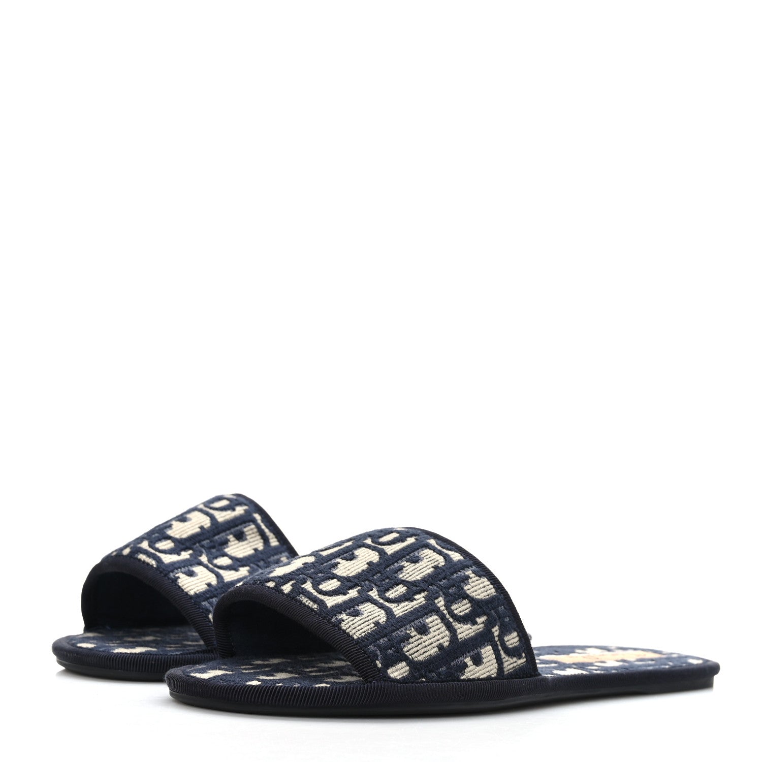 Christian Dior Velvet Oblique Chez Moi Sandal 37.5 Deep Blue 3 of 8