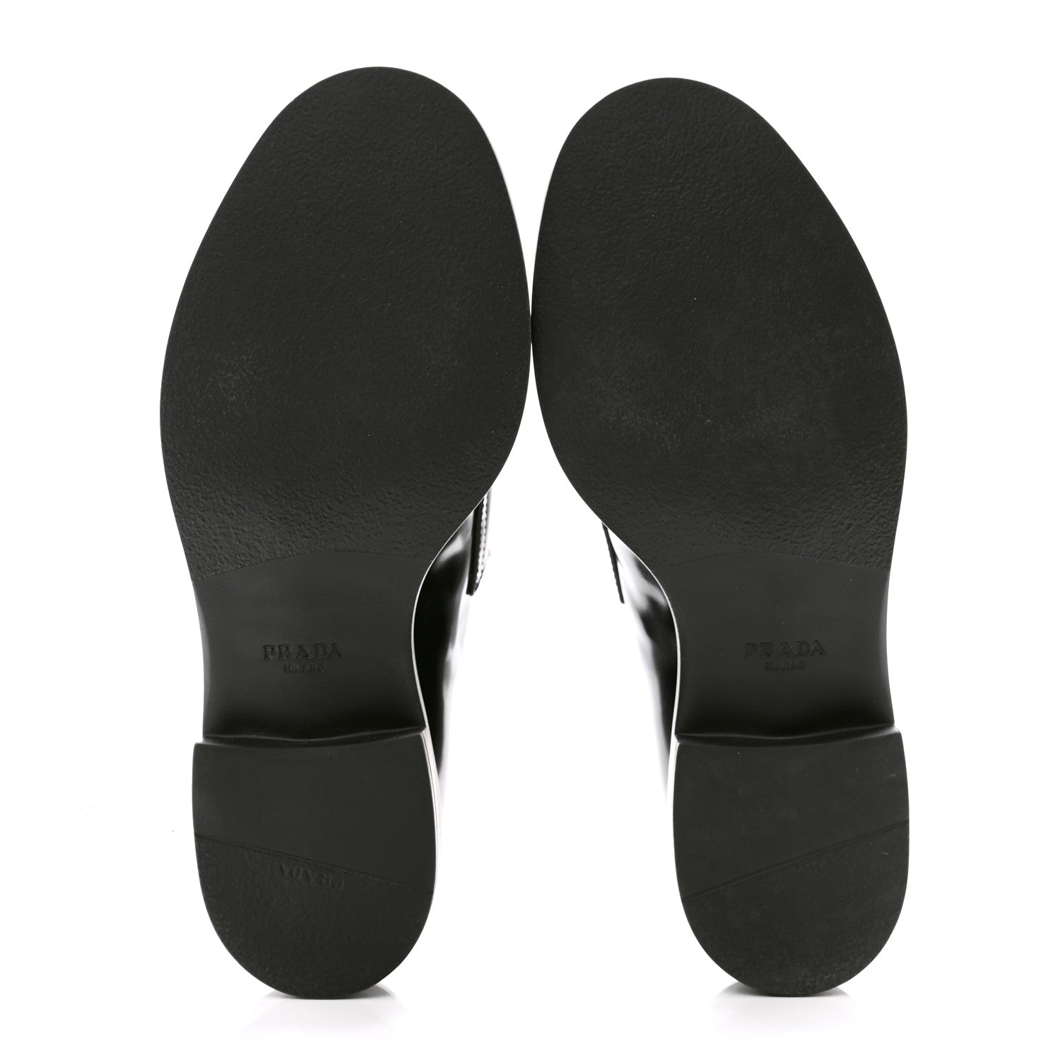 Prada Spazzolato Metal Triangle Logo 50mm Loafers 38.5 Black 5 of 9