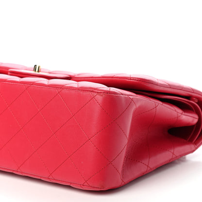 Chanel Lambskin Quilted Jumbo Double Flap Dark Pink 9 of 10