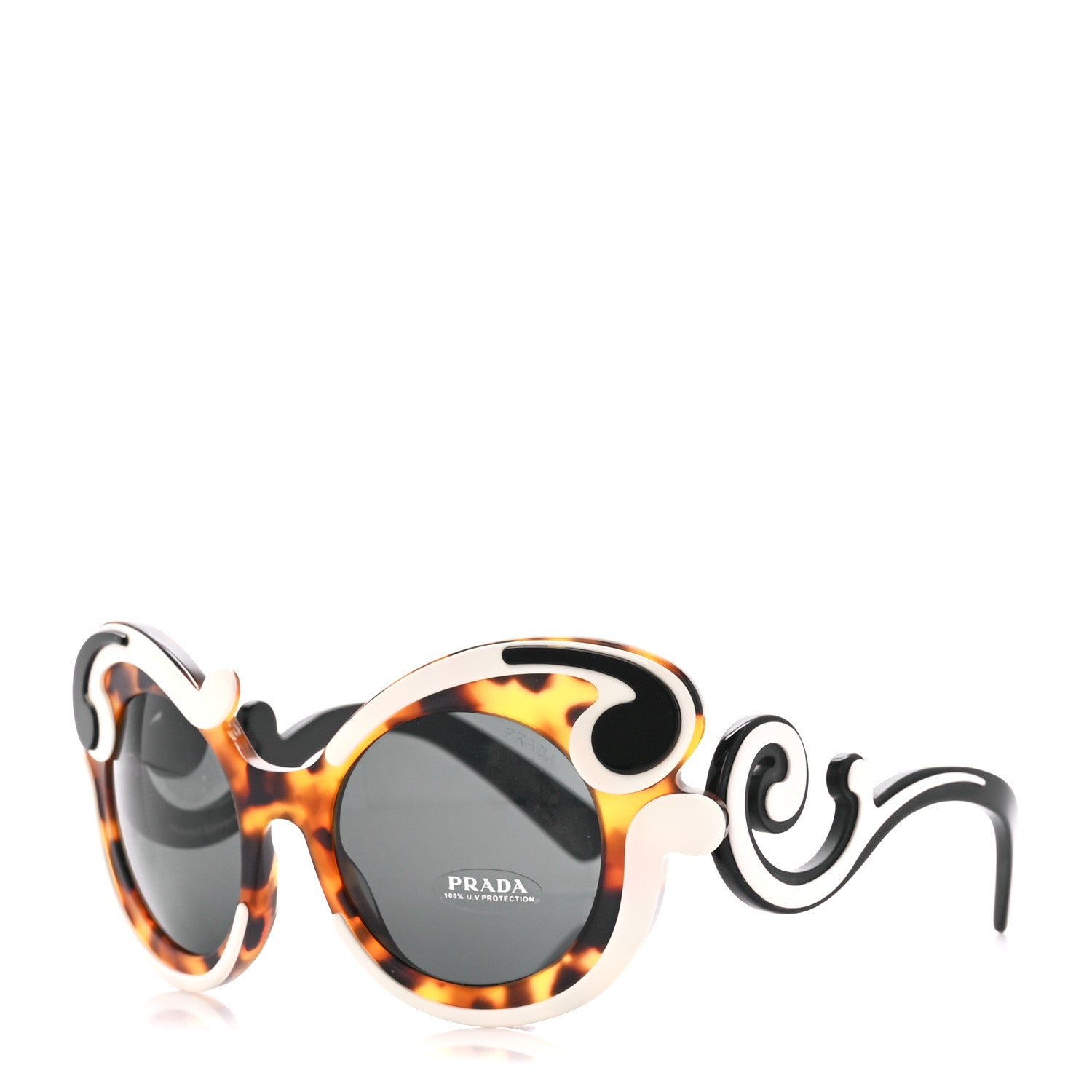 Prada Minimal Baroque Sunglasses SPR 23N Tortoise Black 1 of 9