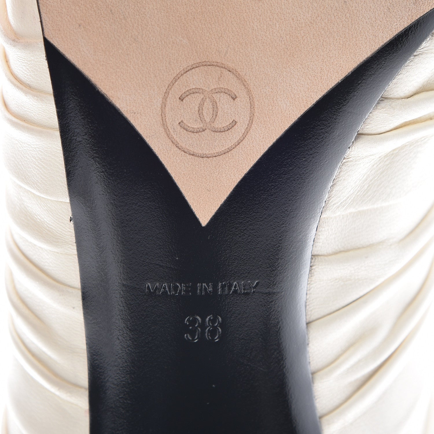Chanel Lambskin Patent Bows Short Boots 38 Ivory Black 7 of 9