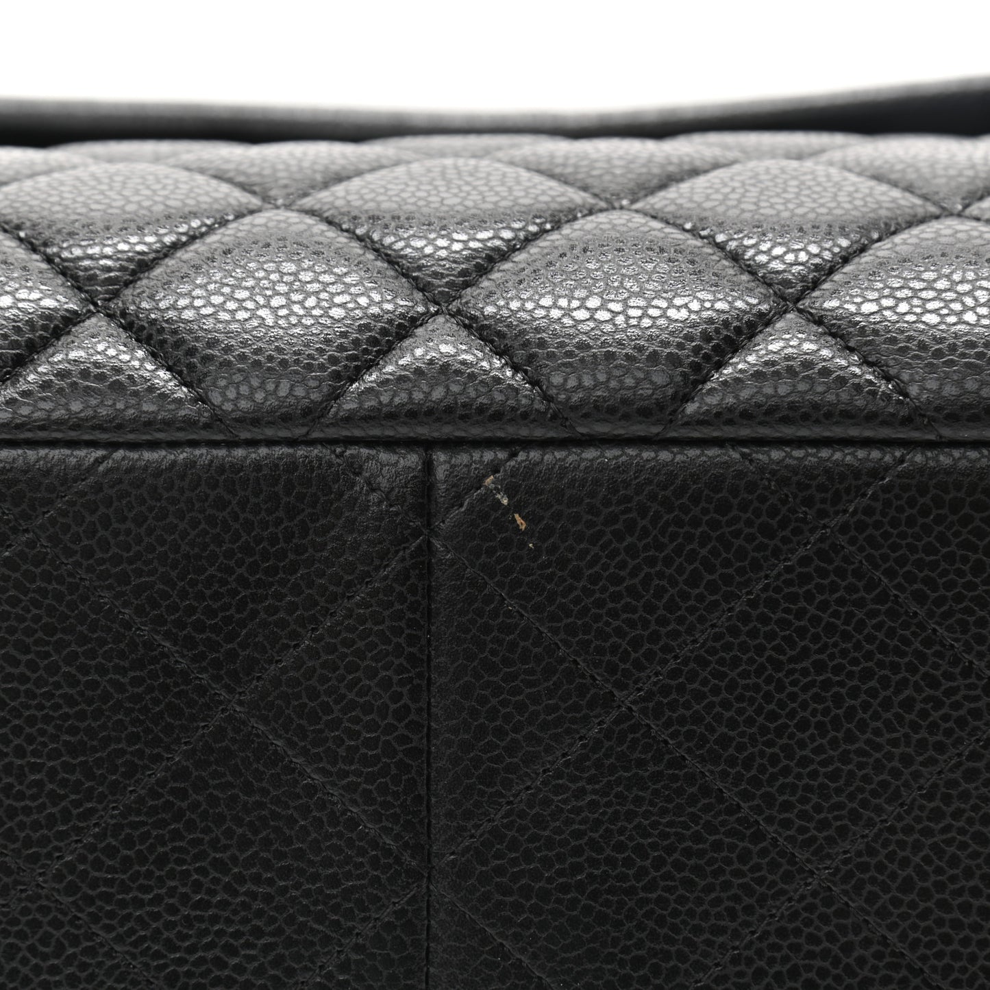Caviar Quilted Flap Tote Black