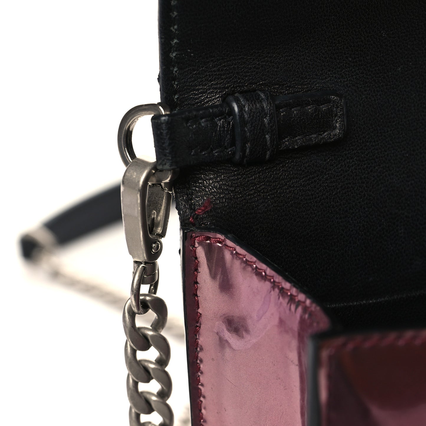 Metallic Vitello Saffiano Cahier Bag Ibisco Black