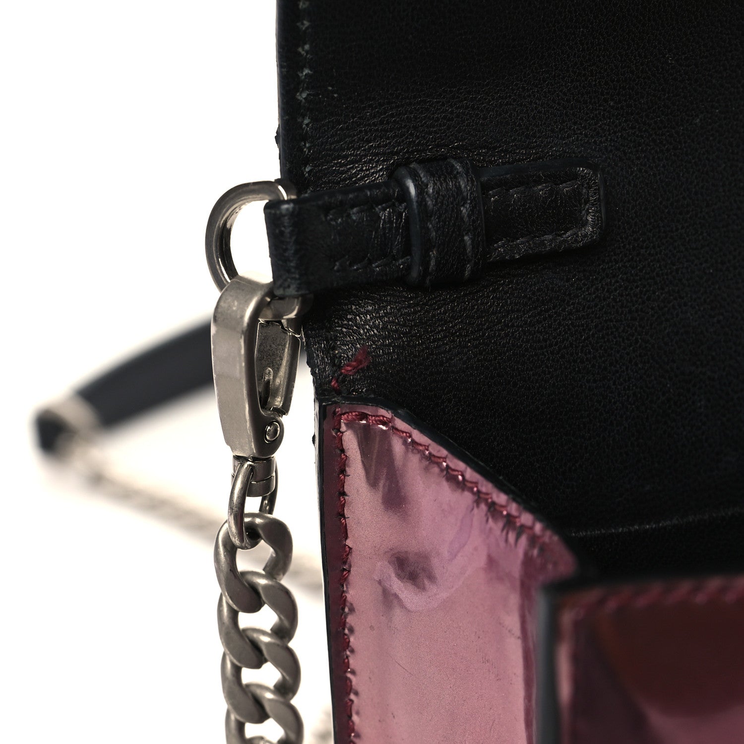 Prada Metallic Vitello Saffiano Cahier Bag Ibisco Black 9 of 10