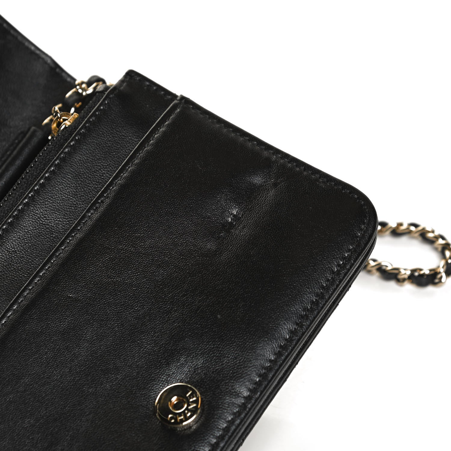 Chanel Lambskin Quilted All About Chanel Wallet On Chain WOC Black 13 of 15