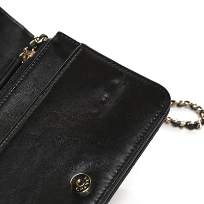 Chanel Lambskin Quilted All About Chanel Wallet On Chain WOC Black 13 of 15