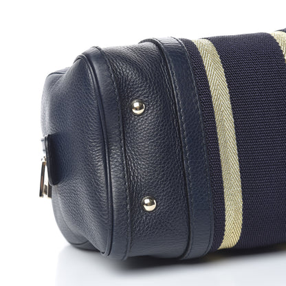Gucci Calfskin Vintage Web Small Boston Navy Blue 9 of 12