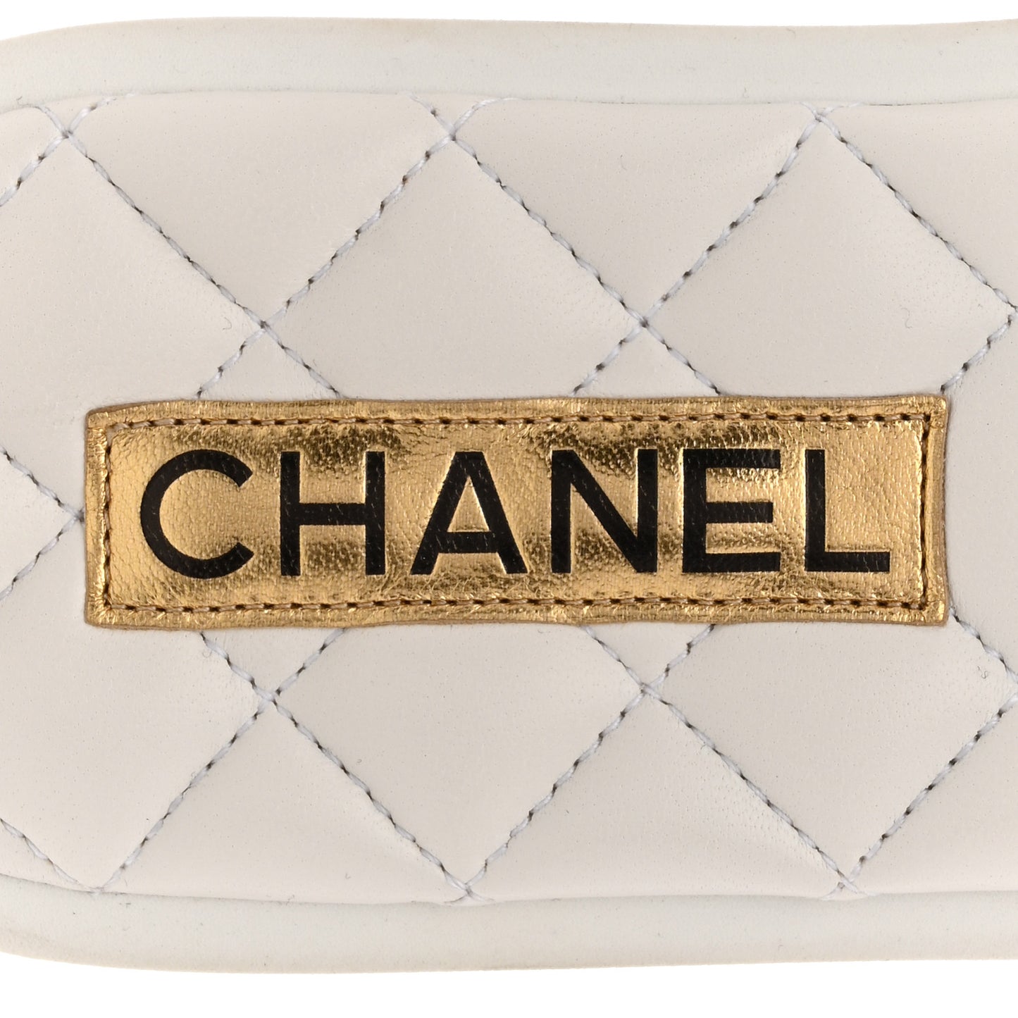 Lambskin Quilted Textured CC Mules Sandals 41.5 White