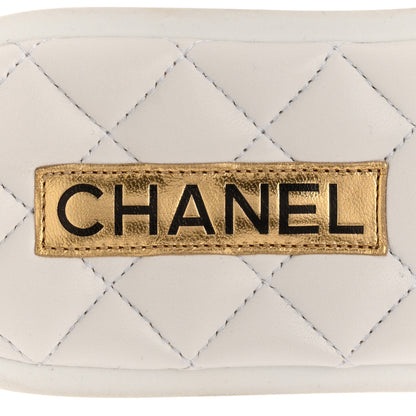 Chanel Lambskin Quilted Textured CC Mules Sandals 41.5 White 7 of 10