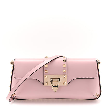 Valentino Garavani Brushed Calfskin Rockstud Flip Lock Chain Shoulder Bag Rose Quartz 1 of 10