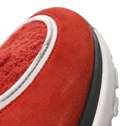 Chanel Tweed Suede Felt CC Sneakers 45 Red 10 of 10