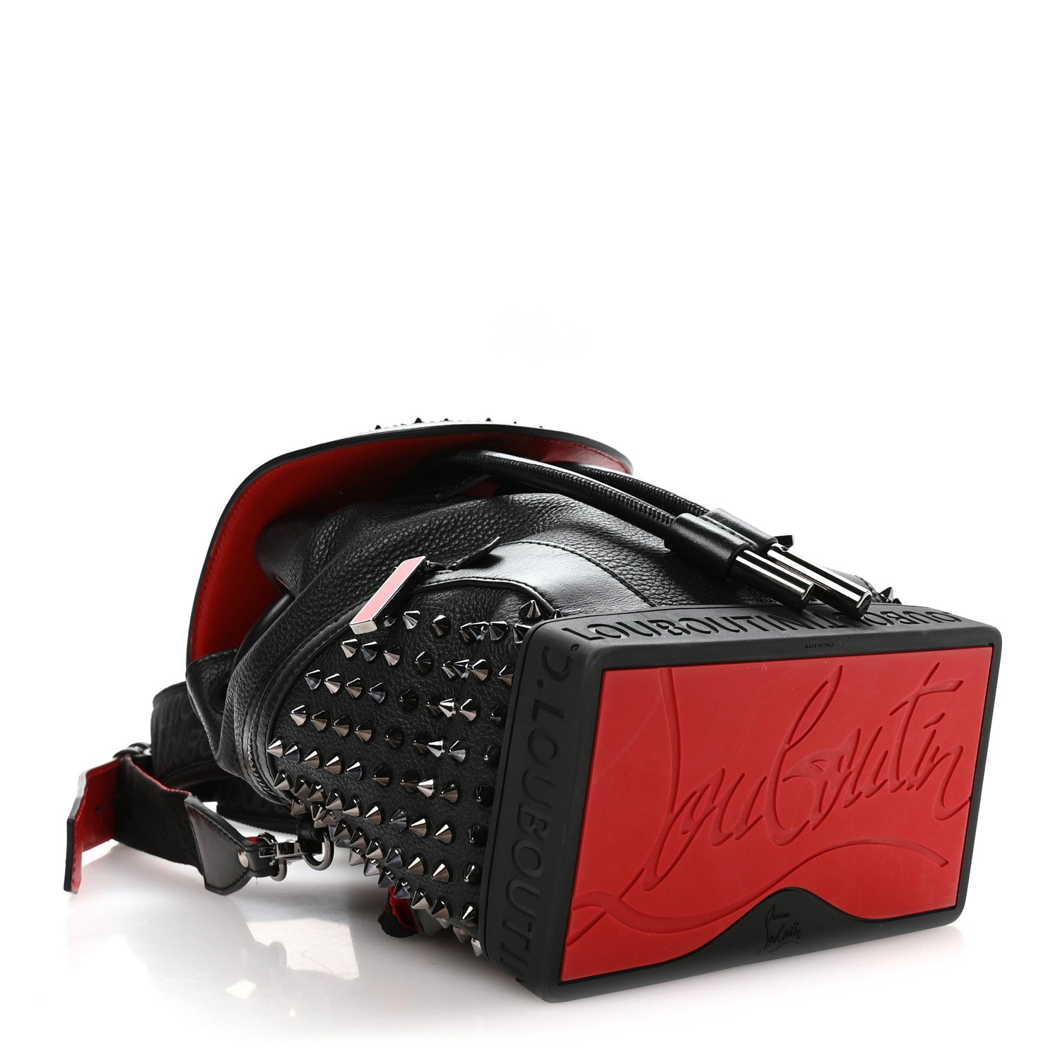 Christian Louboutin Calfskin Spiked Small Explorafunk Backpack Black 4 of 10