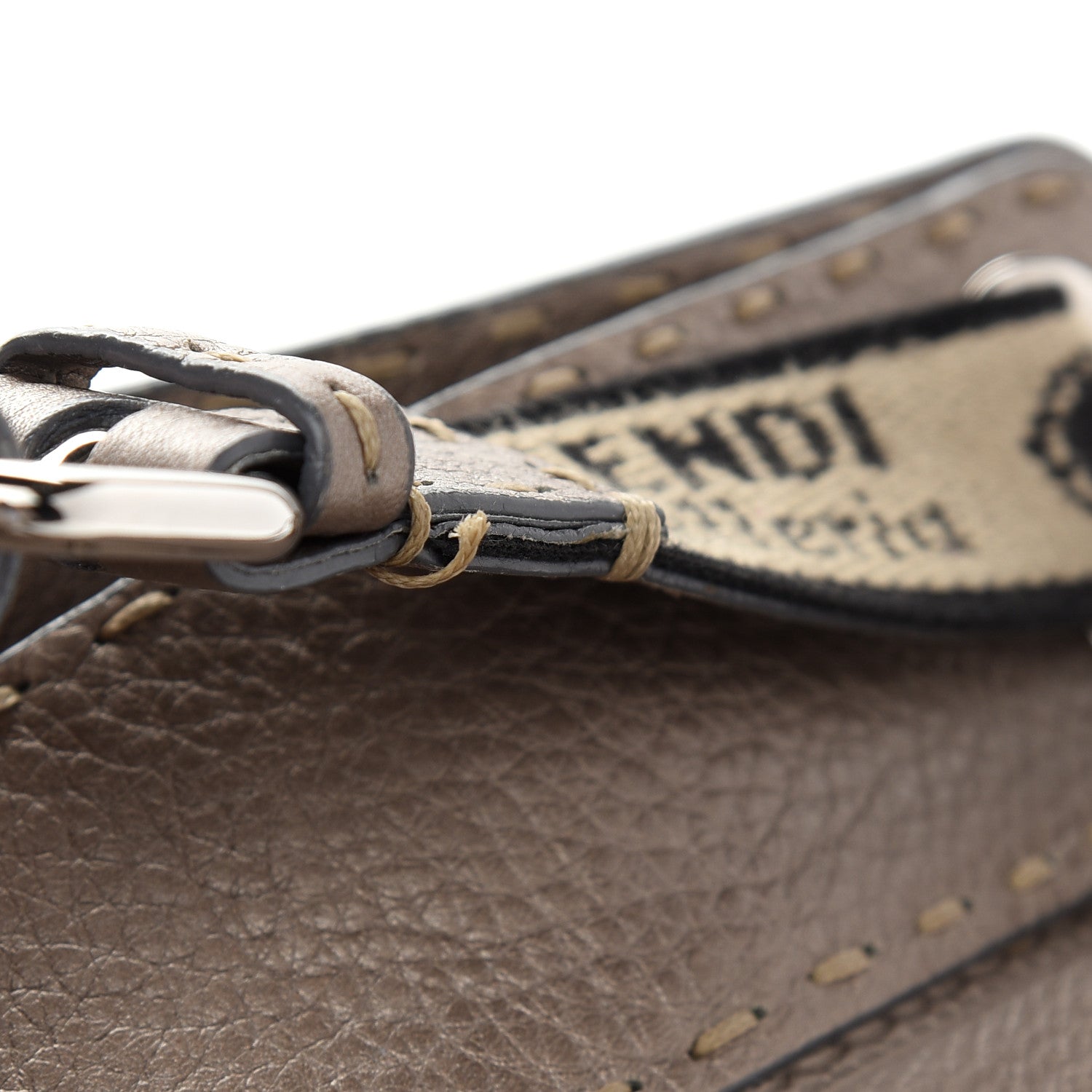 Fendi Cuoio Romano Selleria Small Villa Borghese Tote Peltro 11 of 14