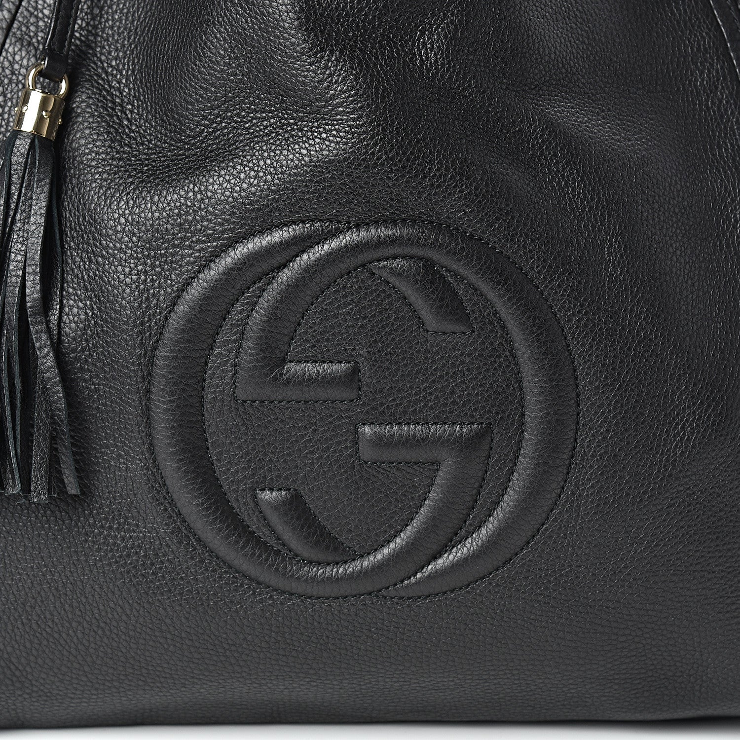 Gucci Pebbled Calfskin Large Soho Shoulder Bag Black 8 of 10