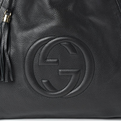 Gucci Pebbled Calfskin Large Soho Shoulder Bag Black 8 of 10