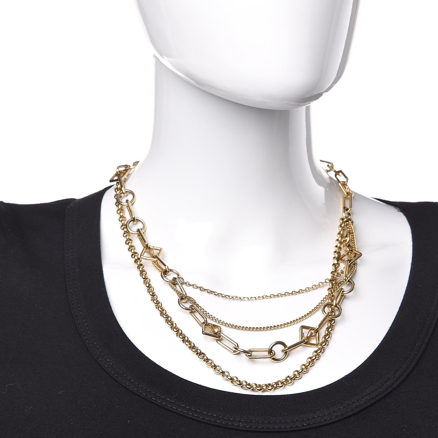 Louis Vuitton Collier Vegas Chain Necklace Gold 2 of 4