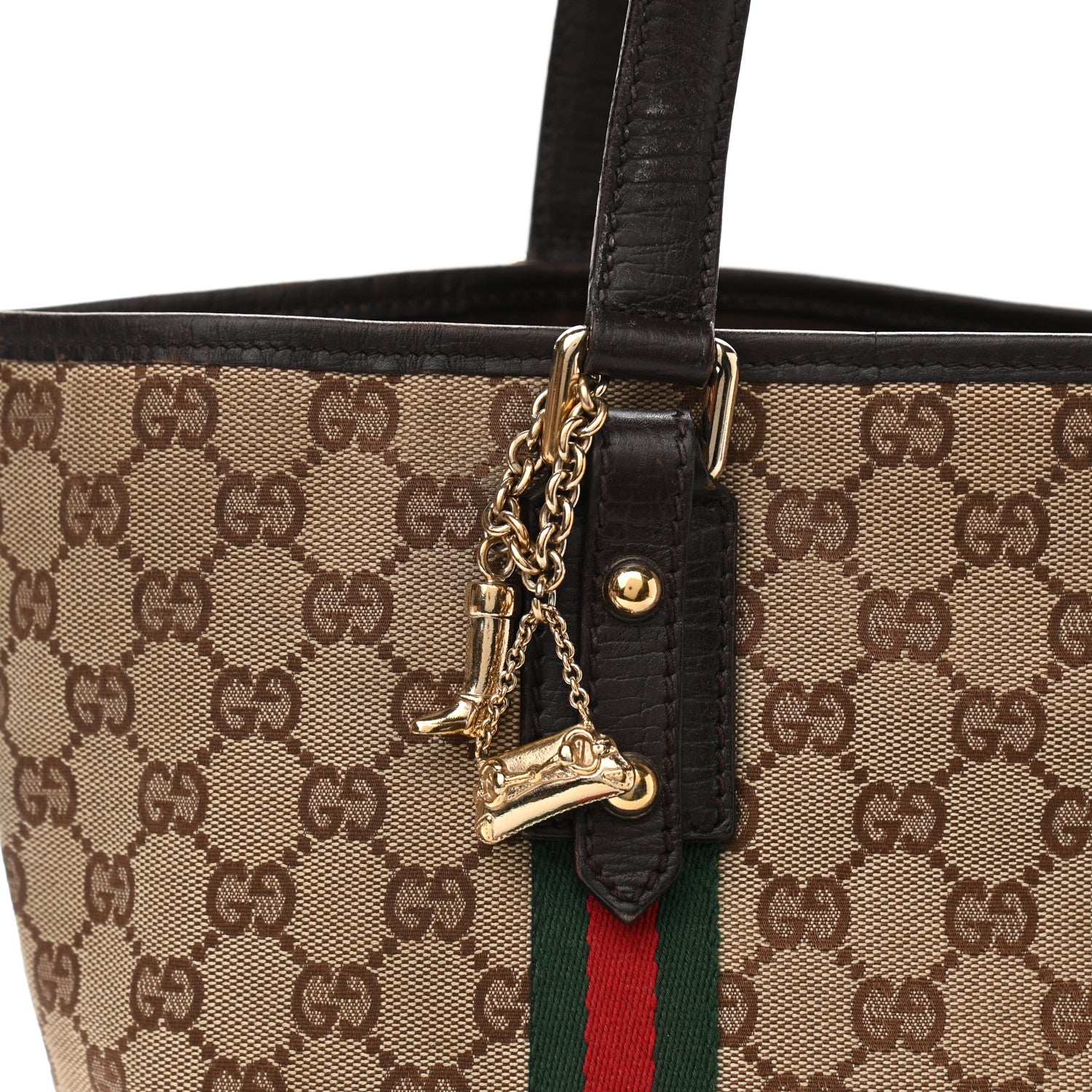 Gucci Monogram Medium Jolicoeur Tote Dark Brown 8 of 13