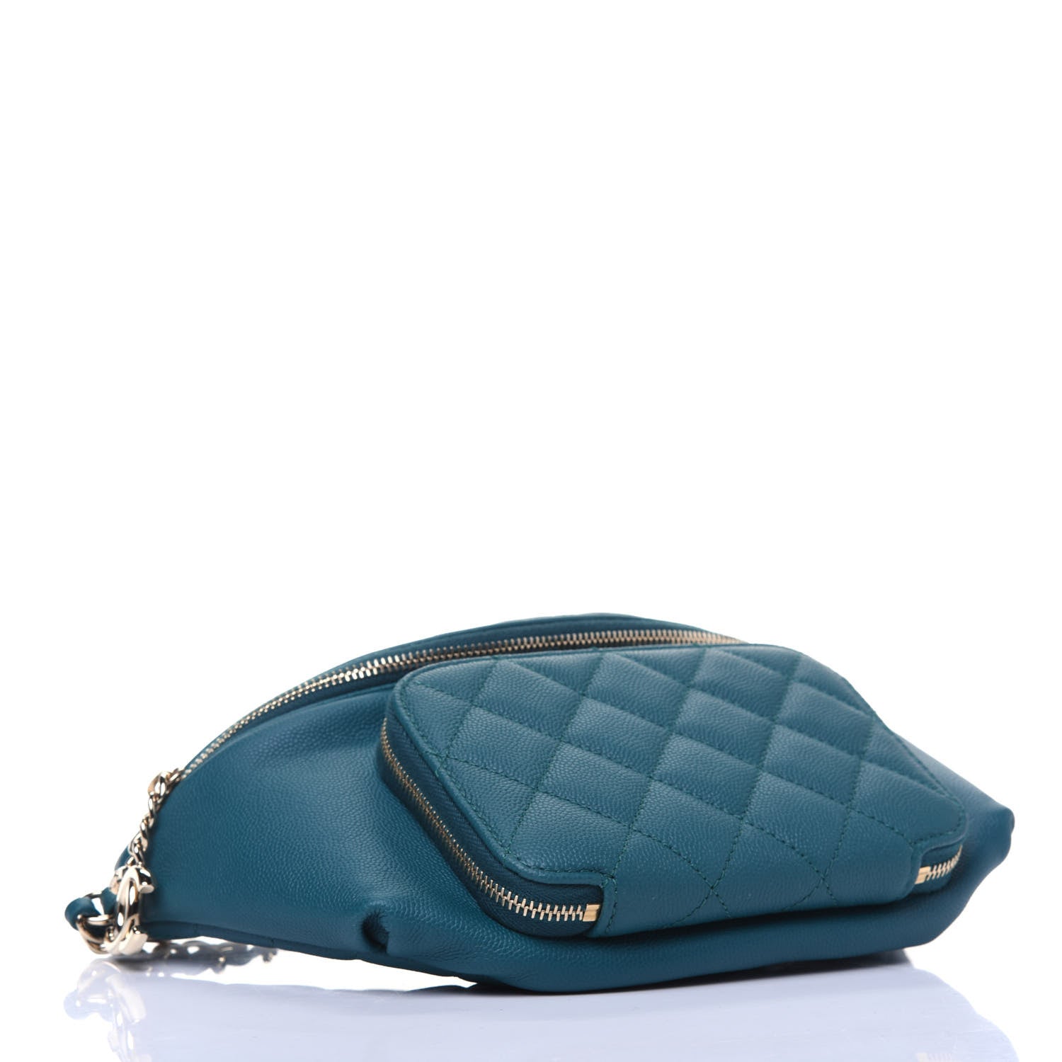Chanel Caviar Quilted Business Affinity Waist Belt Bag Dark Turquoise 3 of 12