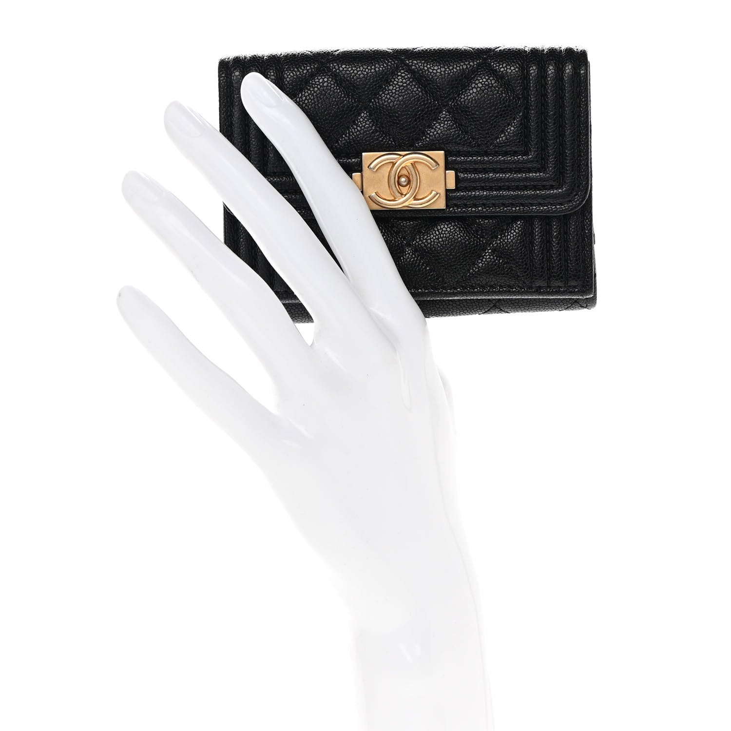 Chanel Caviar Quilted Small Boy Flap Wallet Black 2 of 11
