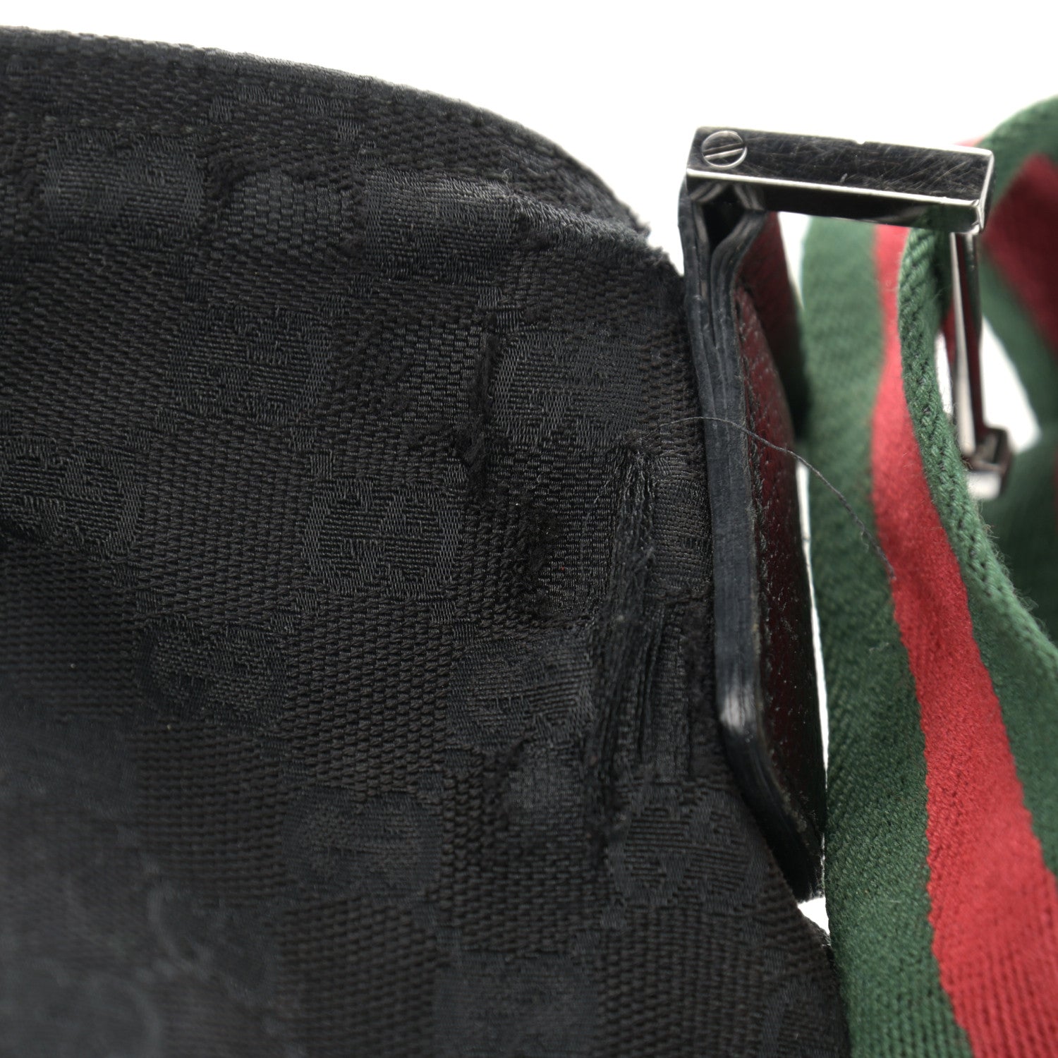 Gucci Monogram Web Medium Flat Messenger Bag Black 12 of 12