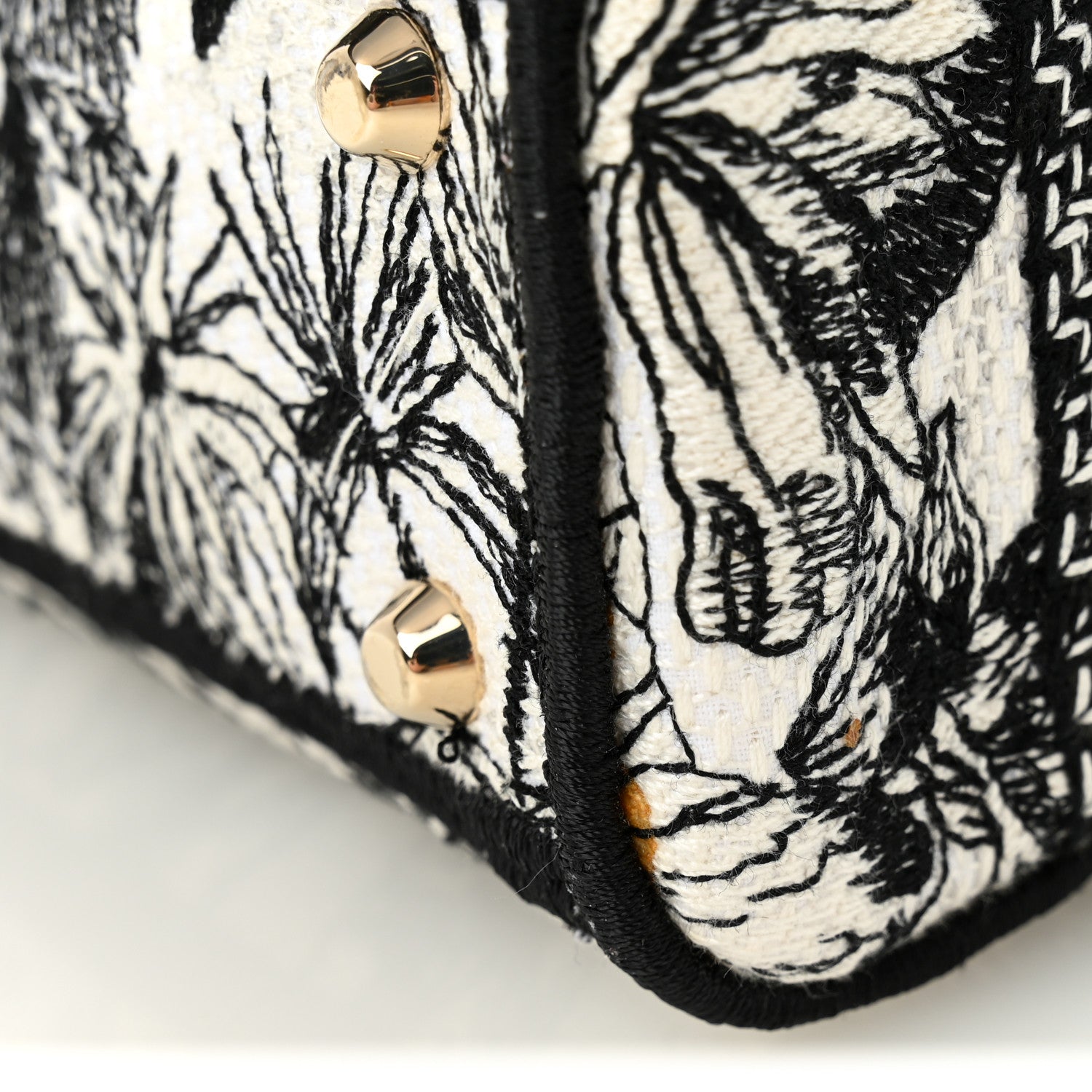 Christian Dior Canvas Embroidered Toile De Jouy Mini Lady D-Lite White Black 12 of 13