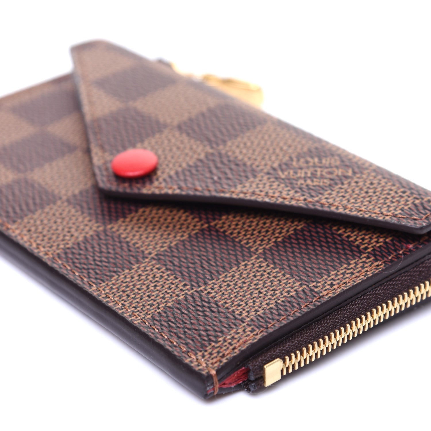 Louis Vuitton Damier Ebene Recto Verso Card Holder Red 6 of 11