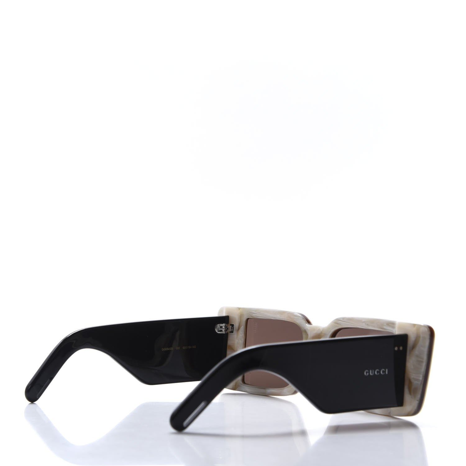 Gucci Acetate Rectangular Flap GG0543S Sunglasses White Black 4 of 9