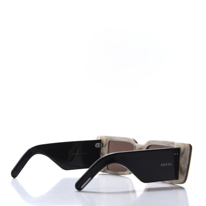 Gucci Acetate Rectangular Flap GG0543S Sunglasses White Black 4 of 9