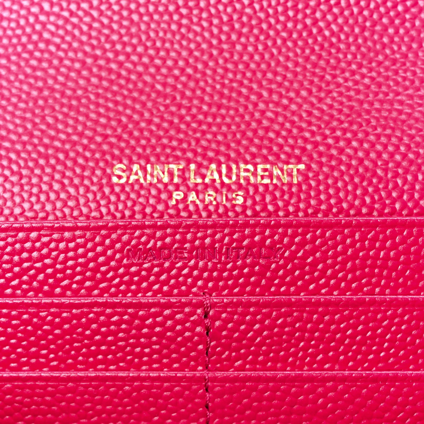 Grain De Poudre Matelasse Chevron Monogram Flap Wallet Fuxia