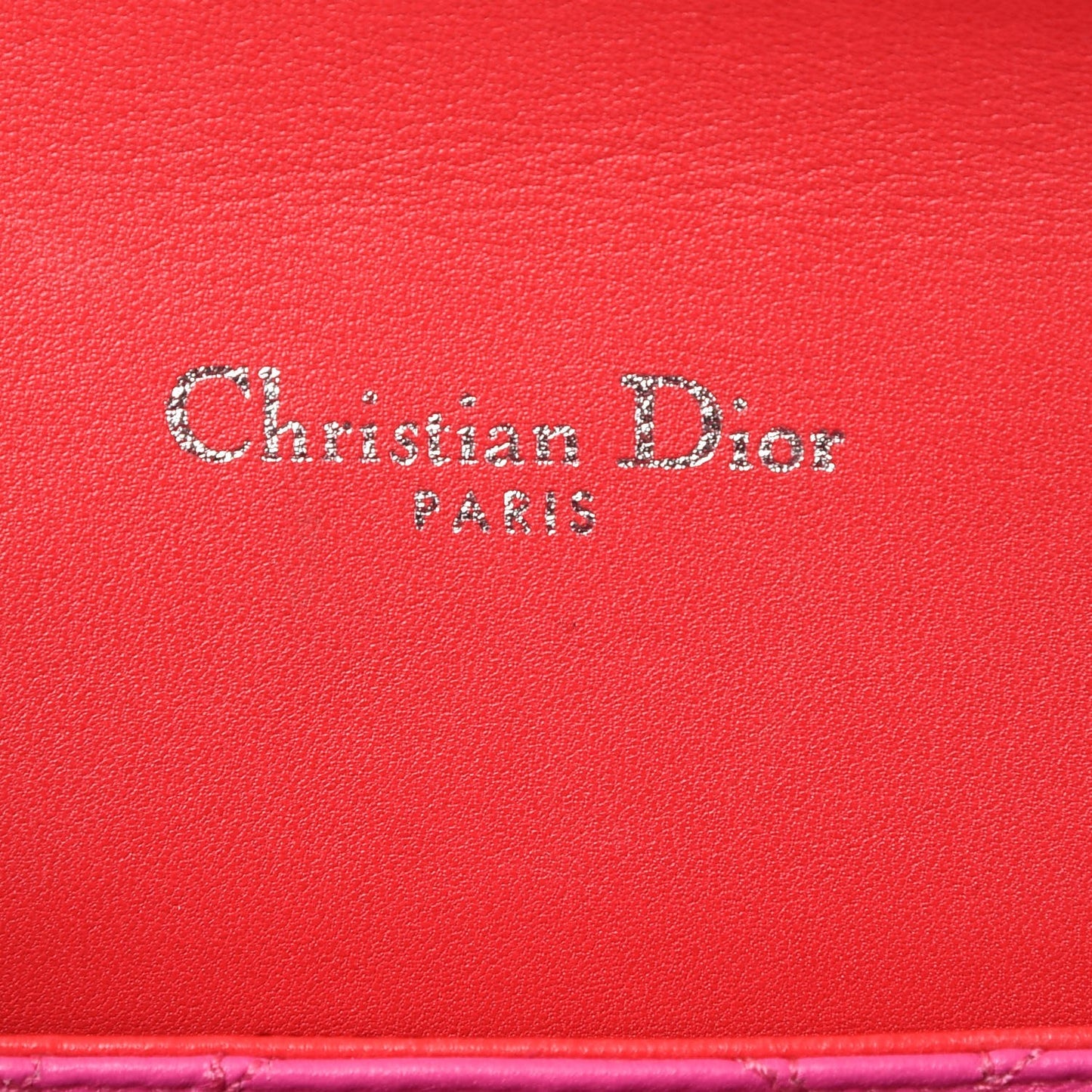 CHRISTIAN DIOR Lambskin Cannage Medium Miss Dior Flap Fuchsia