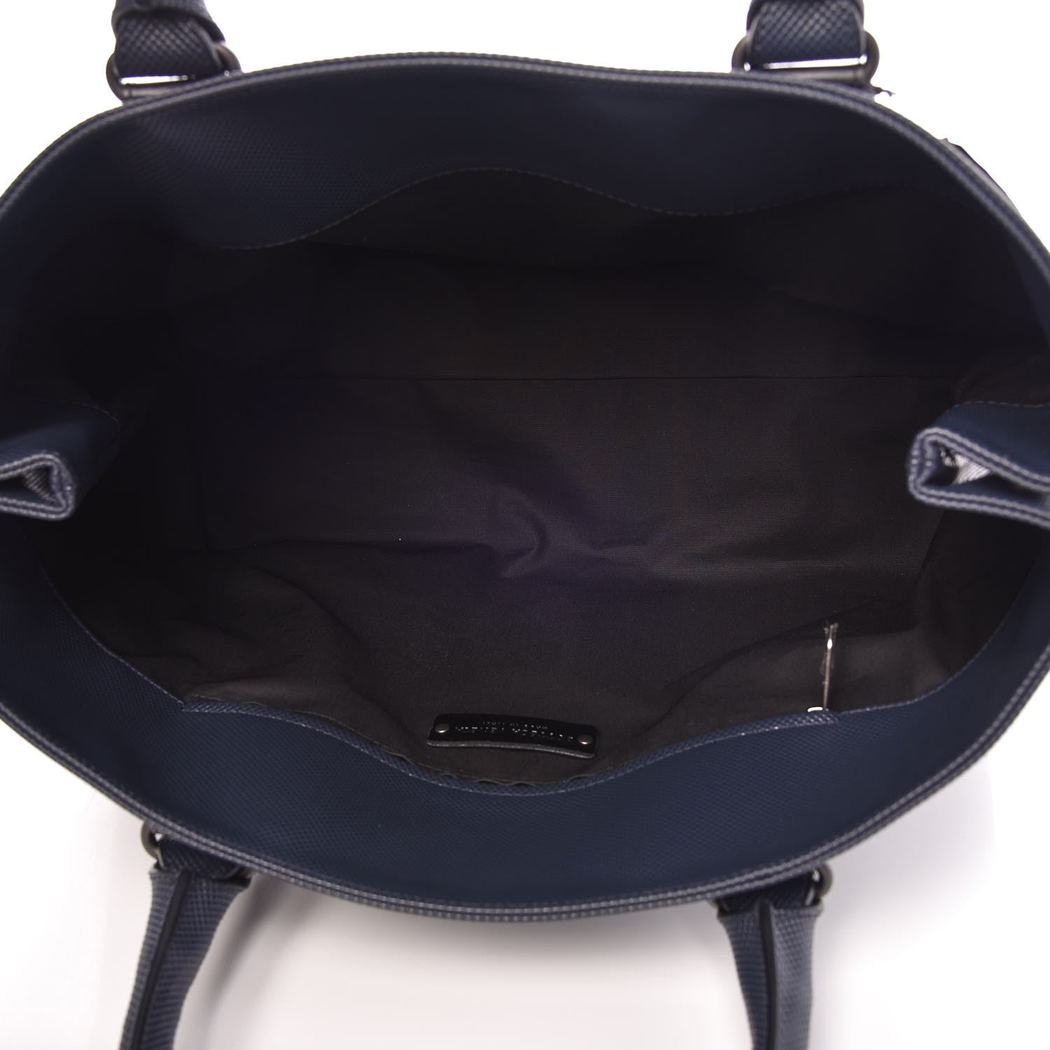 Bottega Veneta Rubberized Canvas Marcopolo Tote Dark Navy Nero 5 of 7
