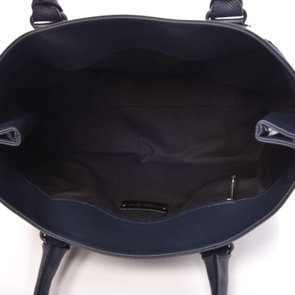Bottega Veneta Rubberized Canvas Marcopolo Tote Dark Navy Nero 5 of 7