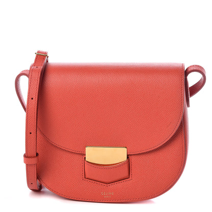 Celine Grained Calfskin Small Trotteur Poppy 1 of 8