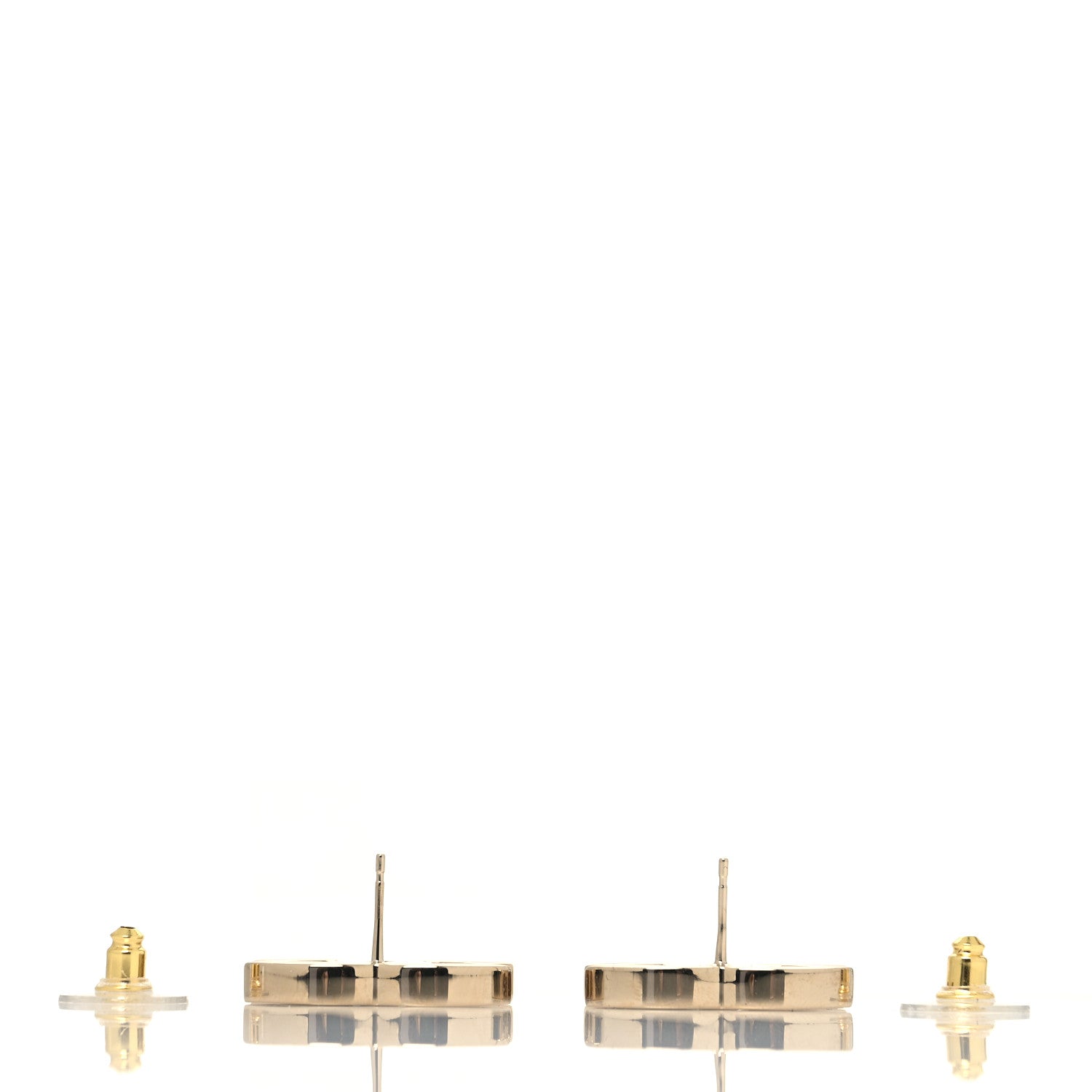 Chanel Enamel CC Earrings Gold Black White 3 of 4