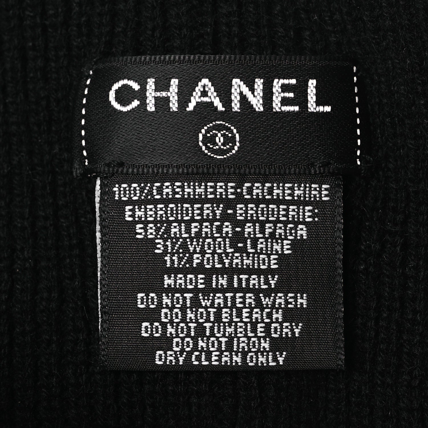 Chanel Cashmere CC Headband Black 6 of 7