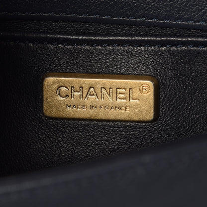 Chanel Orylag Rabbit Fur Calfskin Small Boy Flap Navy 6 of 7