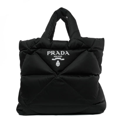 Prada Re-Nylon Triangle Padded Logo Tote Black 1 of 13