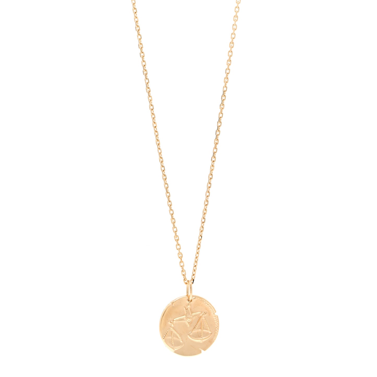 18K Yellow Gold Zodiac Libra Pendant Necklace