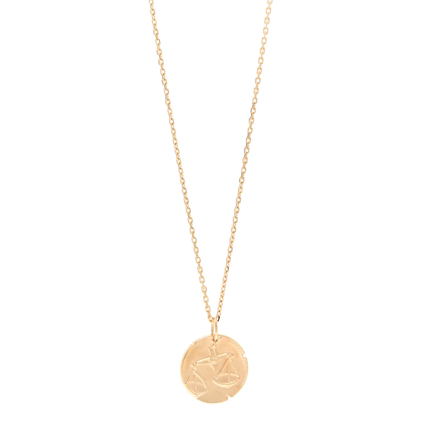Van Cleef & Arpels 18K Yellow Gold Zodiac Libra Pendant Necklace 1 of 5