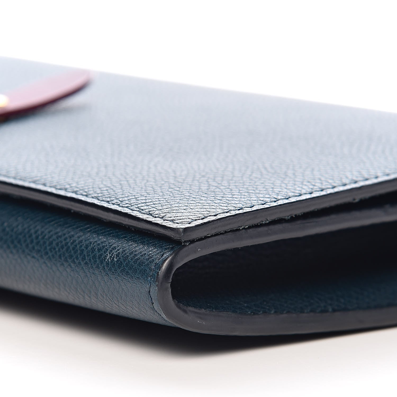 Celine Grained Calfskin Clutch On Strap Bag Steel Blue 8 of 9