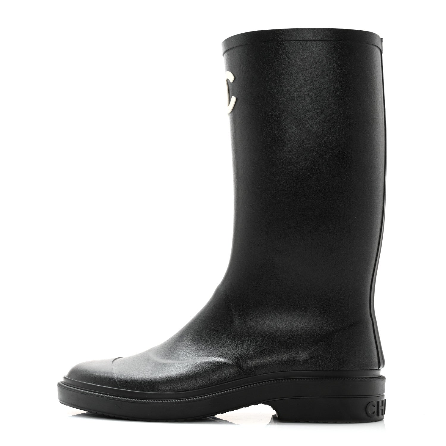 Chanel Caoutchouk CC High Boots 41 Black 1 of 9