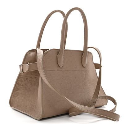 The Row Grained Calfskin Soft Margaux 10 Bag Dark Taupe 3 of 12