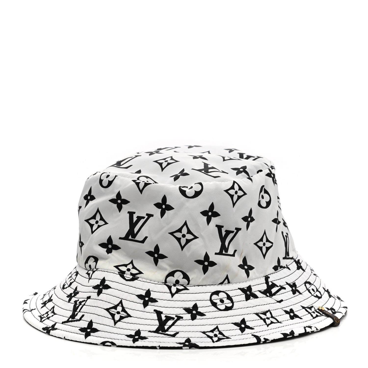 Louis Vuitton Nylon Monogram Reversible Bob Bucket Hat M Black White 3 of 17