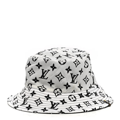 Louis Vuitton Nylon Monogram Reversible Bob Bucket Hat M Black White 3 of 17
