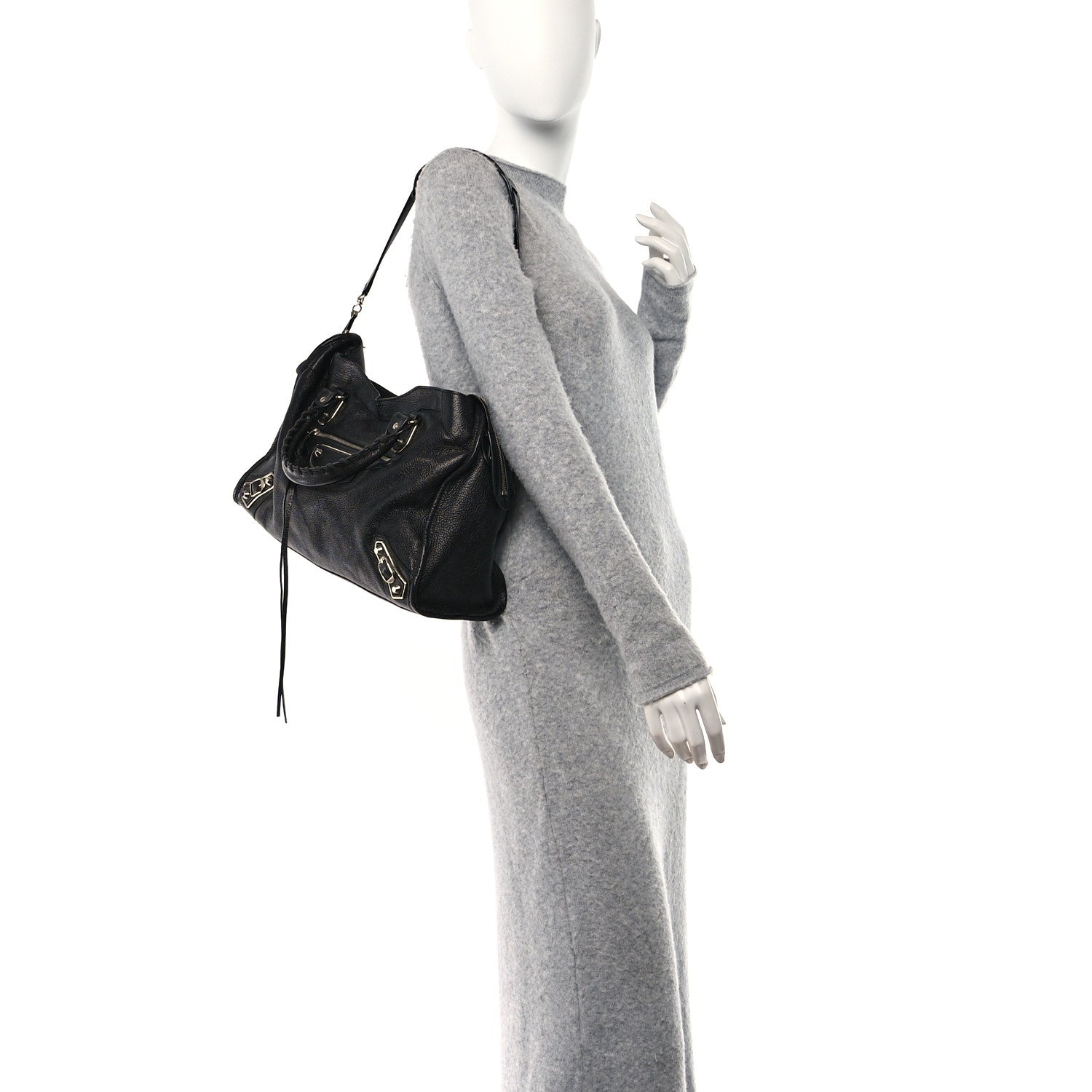 Balenciaga Chevre Silver Metallic Edge Hardware City Black 2 of 13