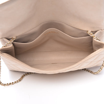 Chanel Caviar Quilted Clutch With Chain Flap Beige 5 of 14