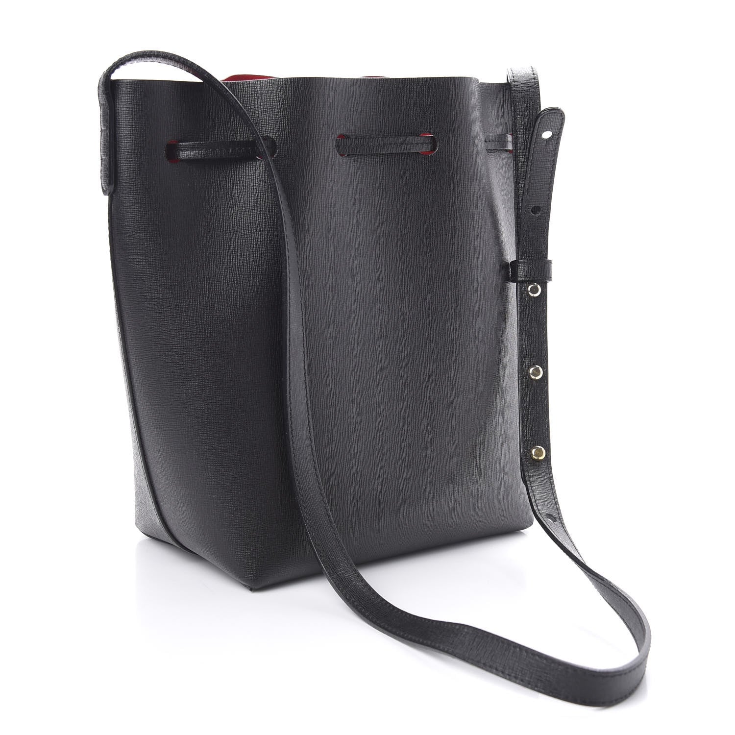 Mansur Gavriel Saffiano Mini Bucket Bag Black Flamma 3 of 16