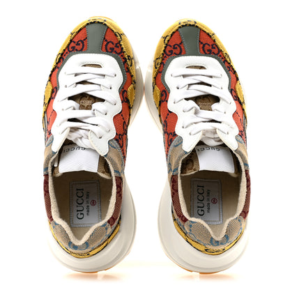 Gucci Monogram Multicolor Demetra Womens Rhyton Sneakers 35.5 Yellow Blue Great White Tabasco 2 of 9
