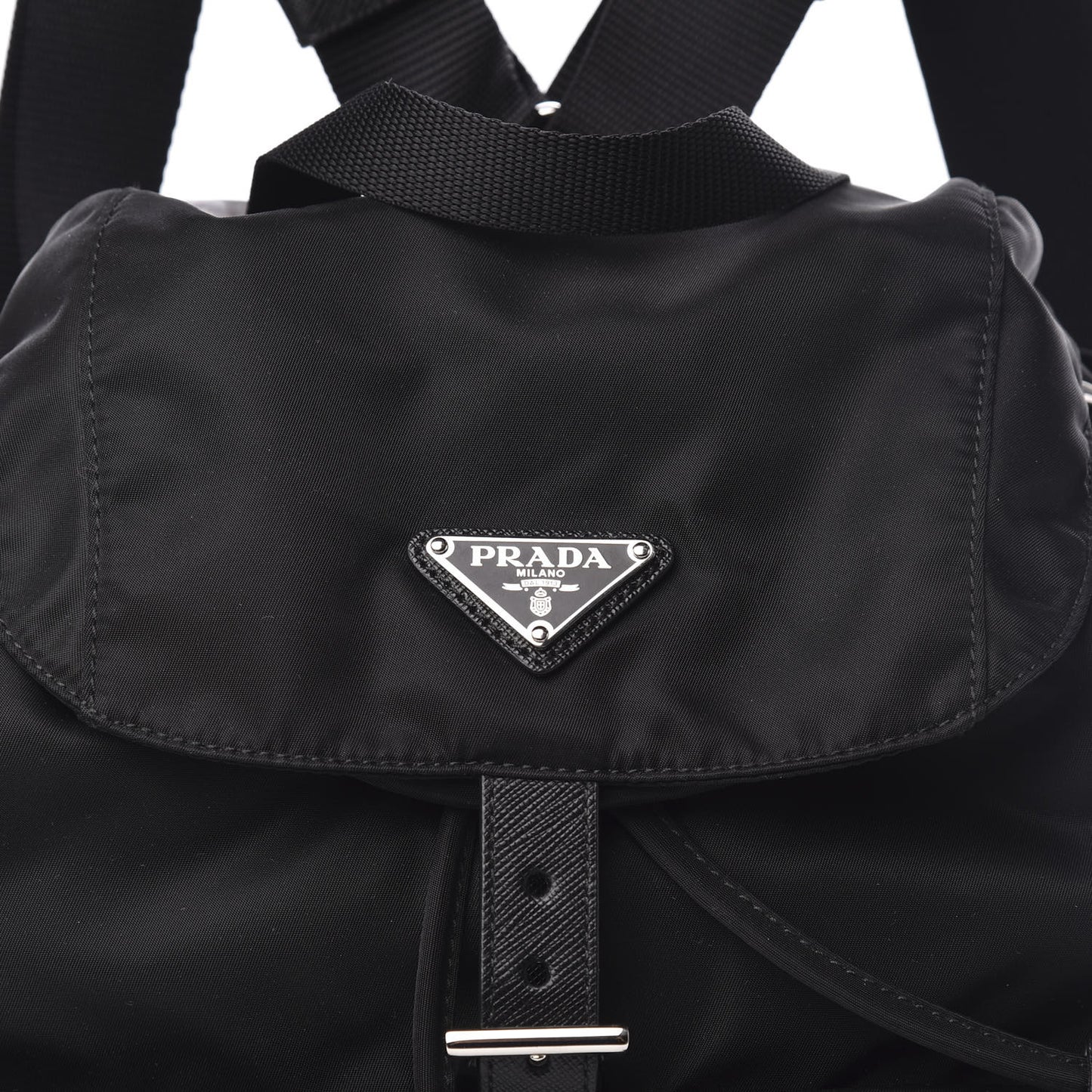 Tessuto Nylon Saffiano Medium Backpack Black
