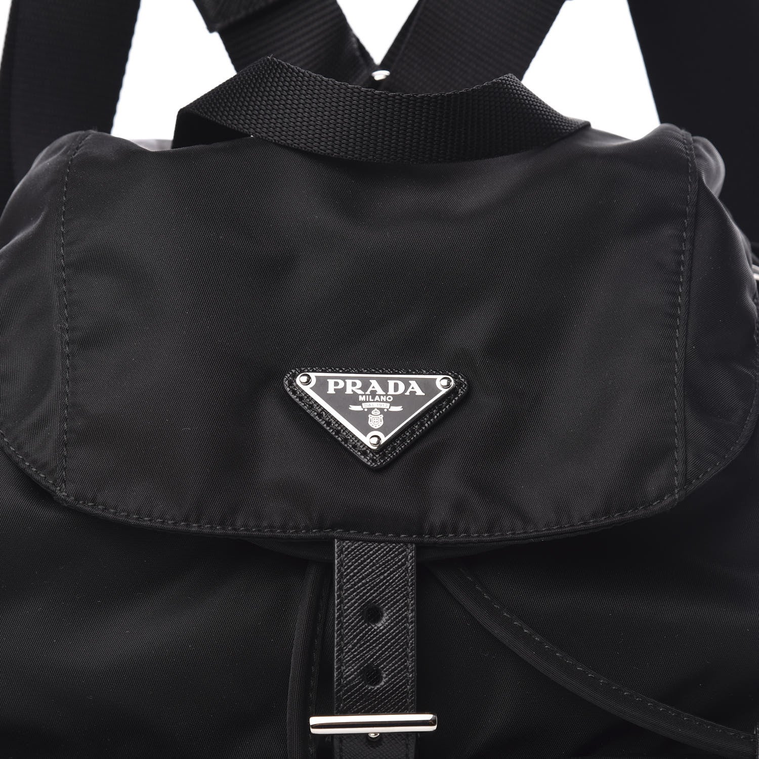 Prada Tessuto Nylon Saffiano Medium Backpack Black 8 of 8